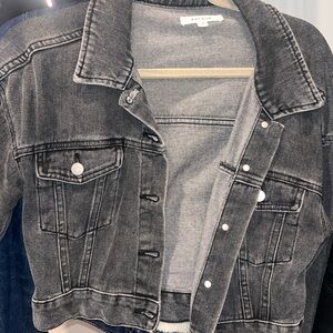Black Denim Cropped Jacket by PacSun